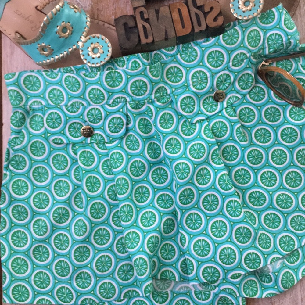 🌸ESCAPADA Key Lime Print Shorts in Turquoise/Lime